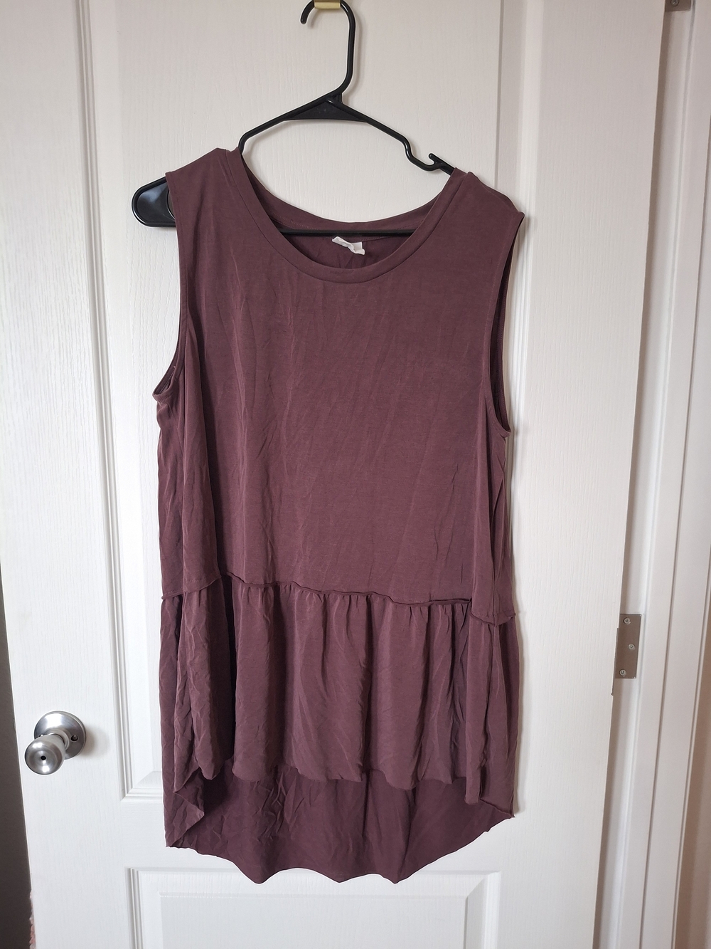Sleeveless Peplum Tank Top in Mauve - Women